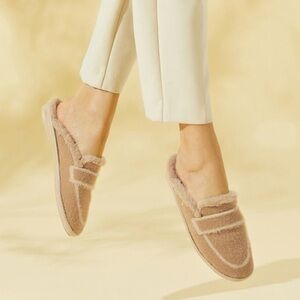 VIVAIA | Round-Toe Fluffy Mules (Renee) Size; 40